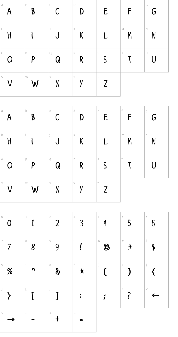 Character Map Fine 'Tooning Font