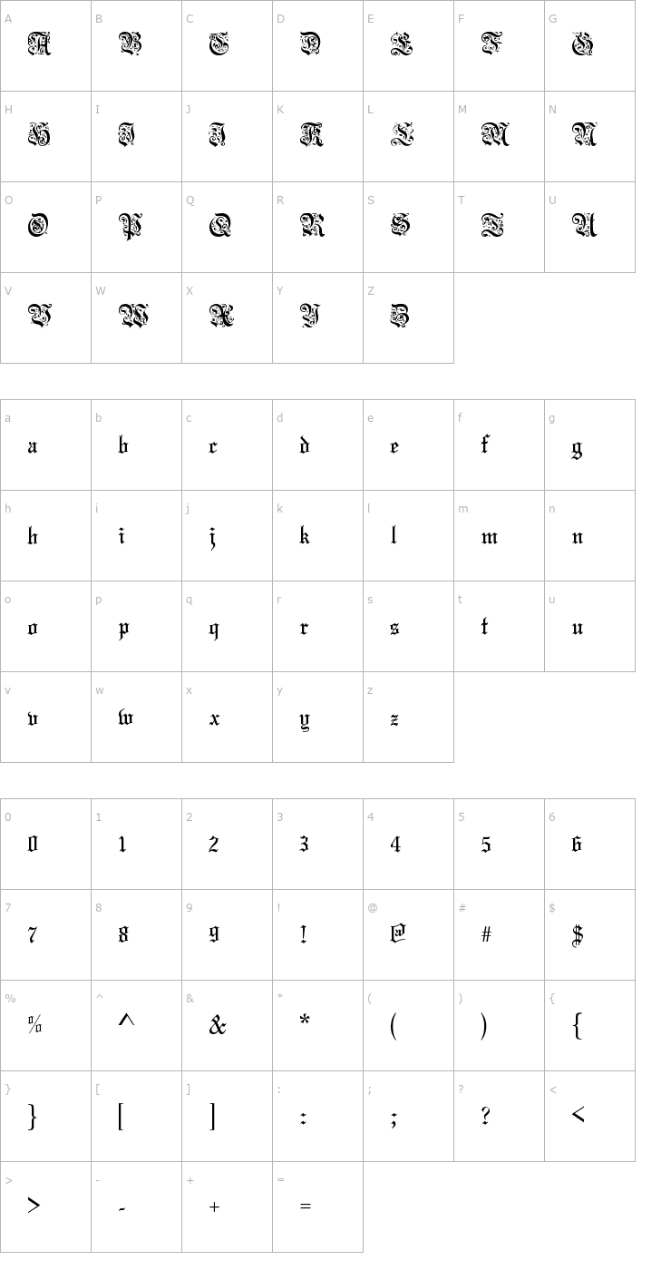 Character Map Fiolex Fleur Font