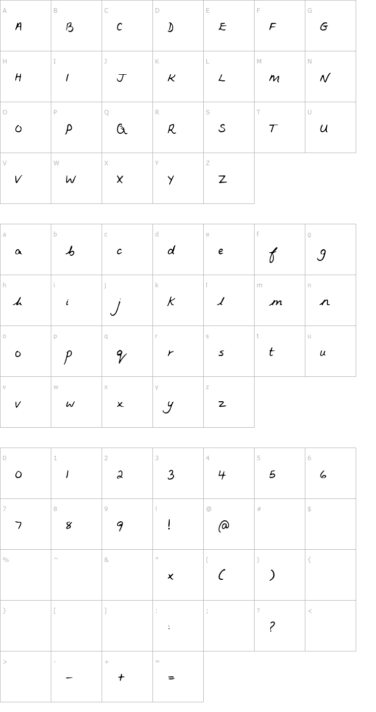 Character Map Fiona Font