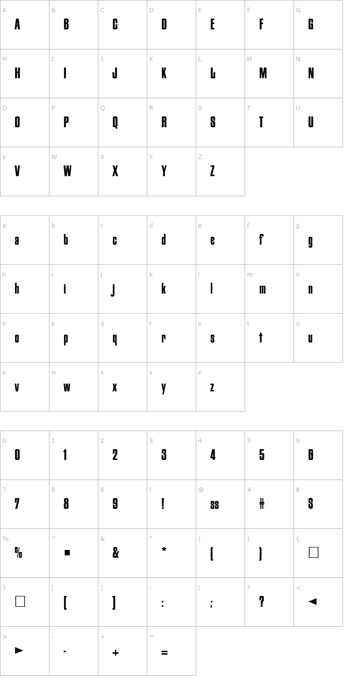Character Map Fiord-Regular Font