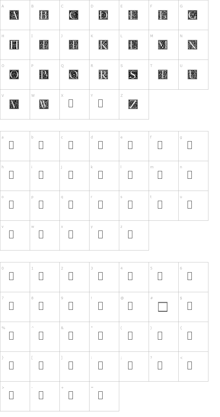 Character Map Firenze Font