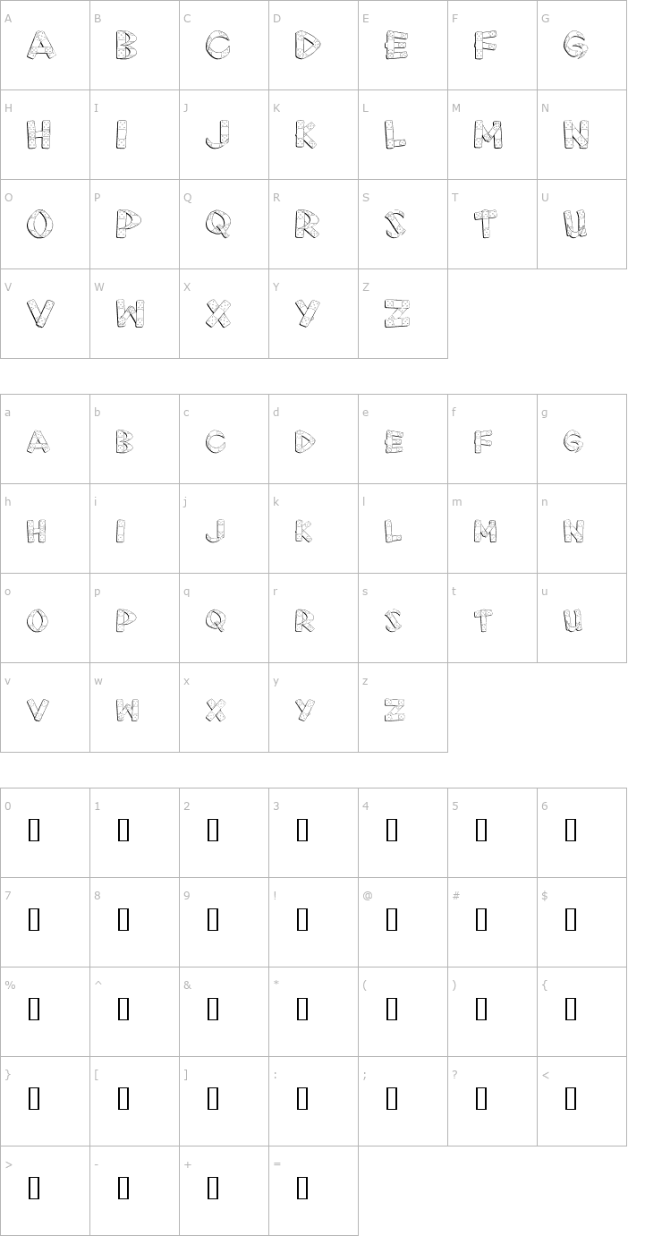 Character Map First Aid Font