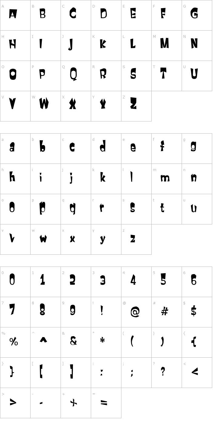 Character Map First Attempt Font