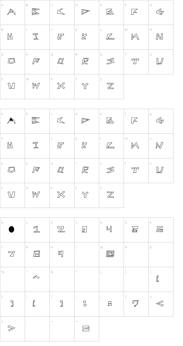 Character Map First Try Font