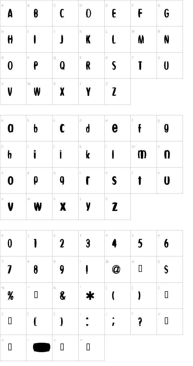 Character Map Fishbowl Font