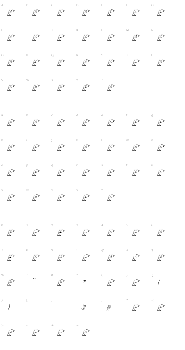 Character Map Fishdance Becker Font