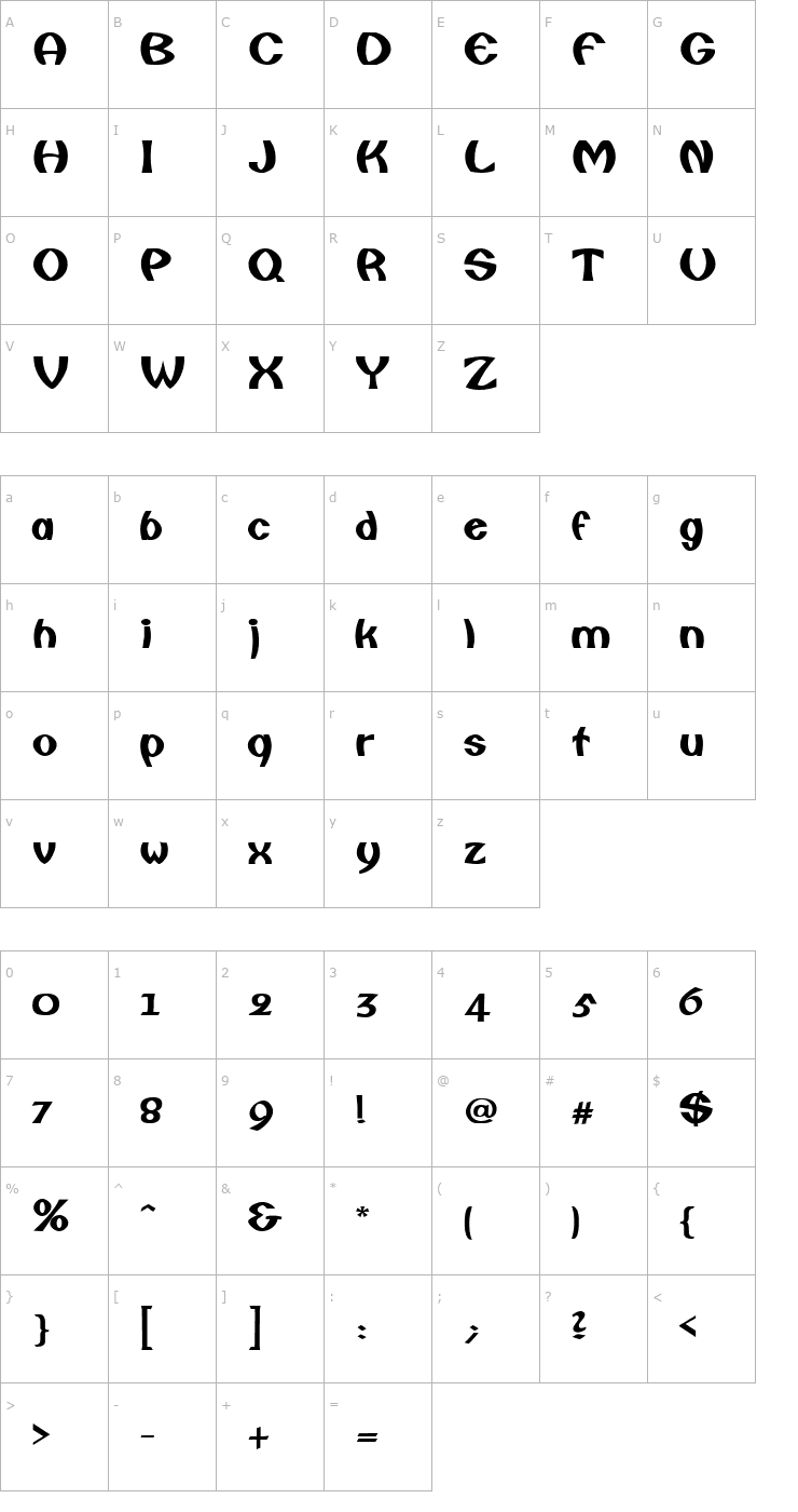 Character Map Fisherman Bold Font