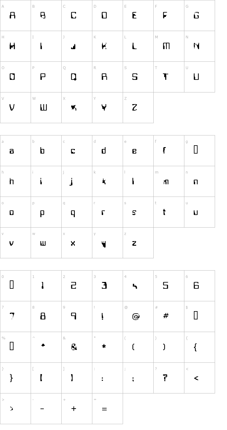 Character Map Fisring Font