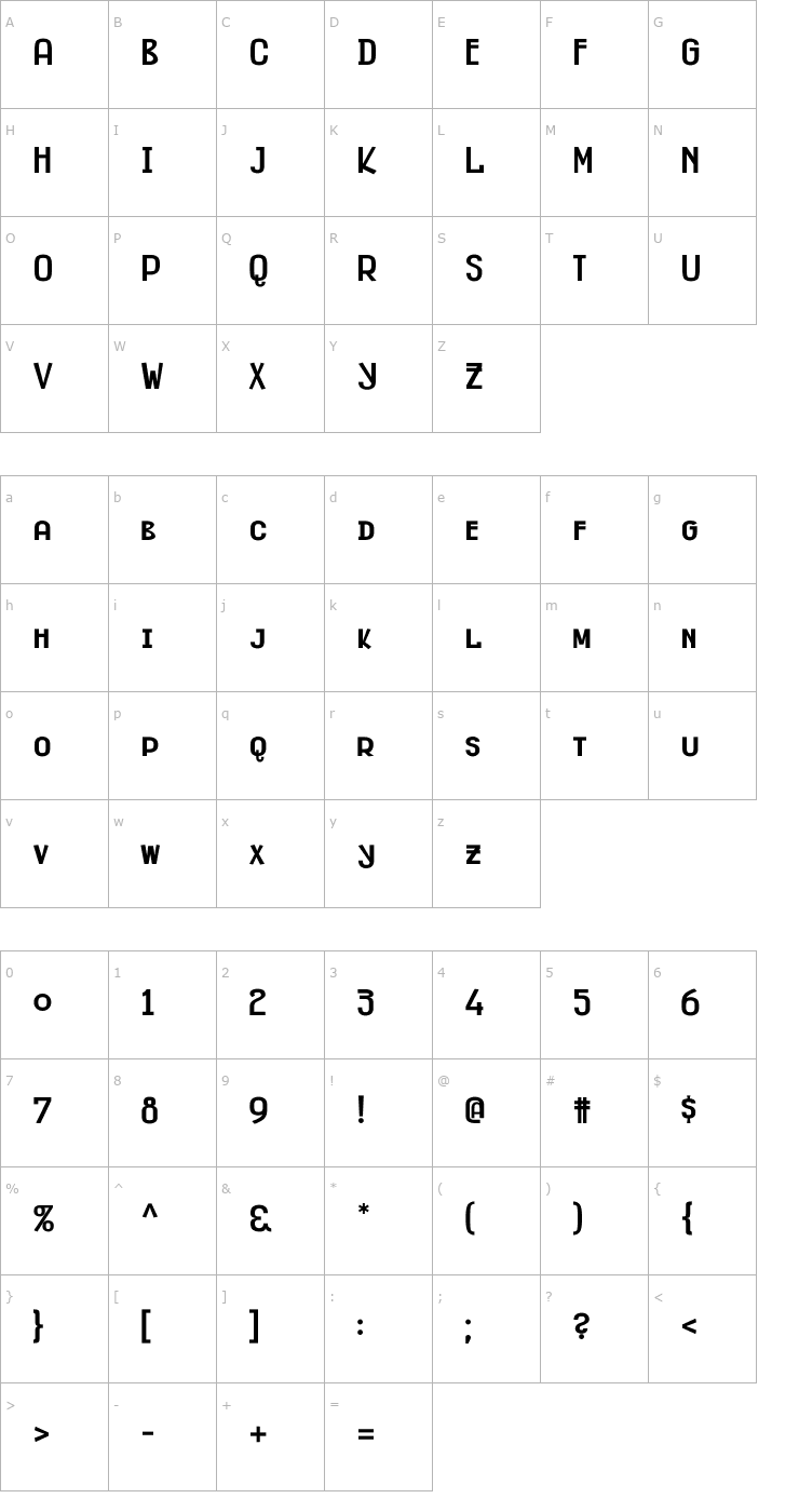 Character Map Fitzgerald Black Font