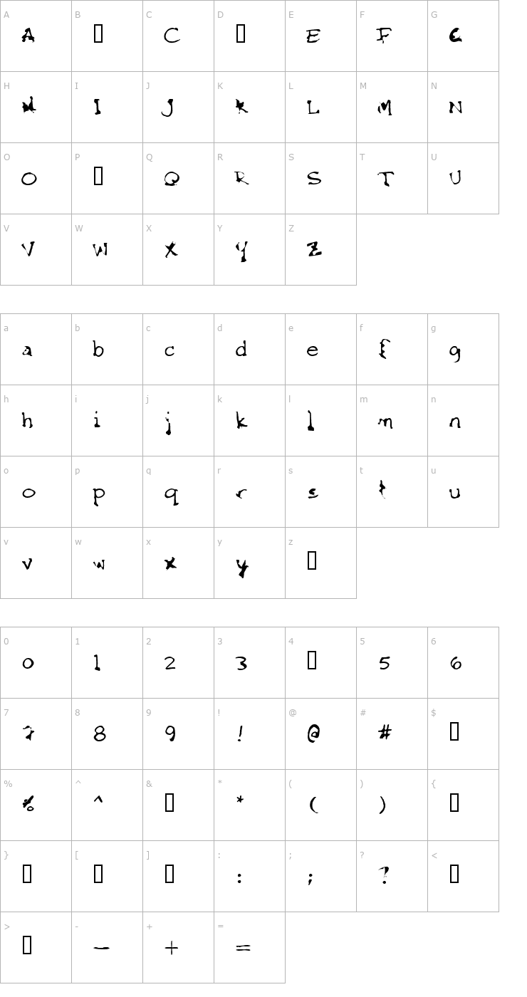 Character Map FKR StarLife SemiBold Font