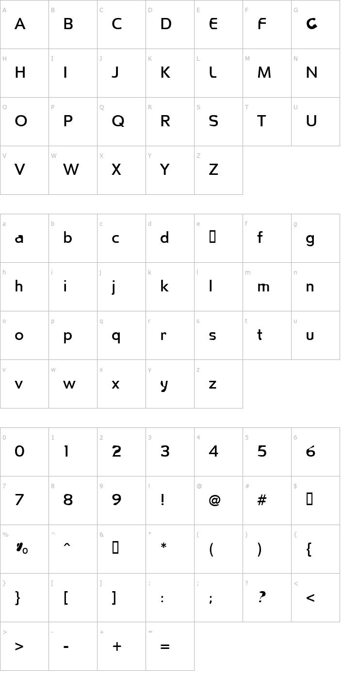 Character Map FKR WifeLife Font