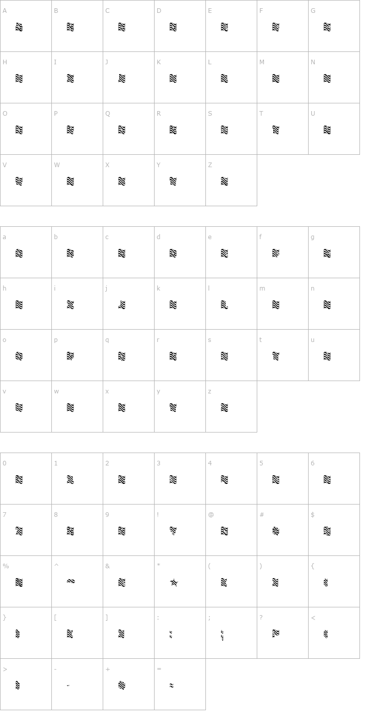 Character Map FlagDayThree Font