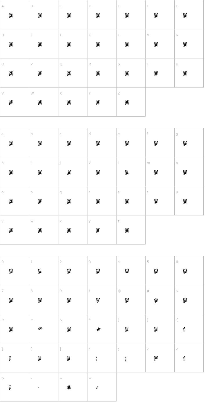 Character Map FlagDayTwo Font