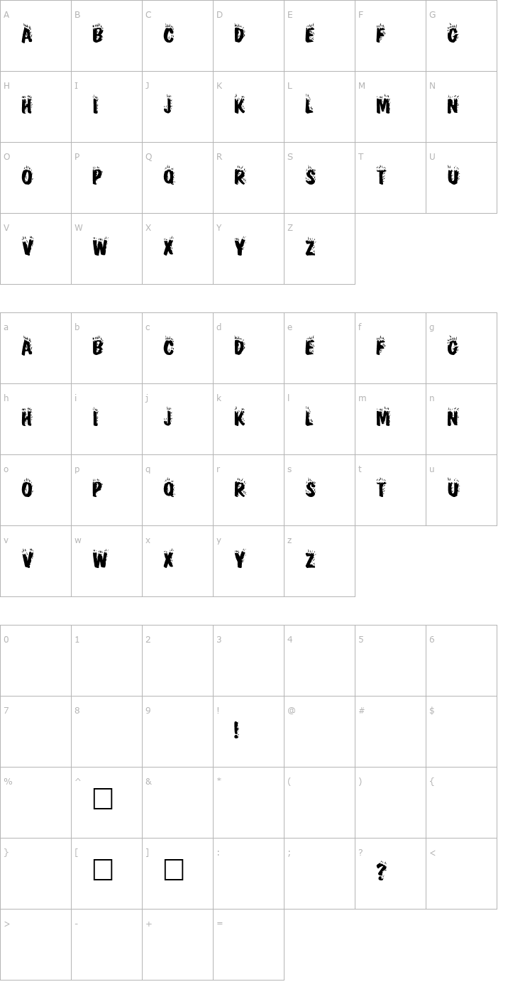 Character Map Flames FC Font