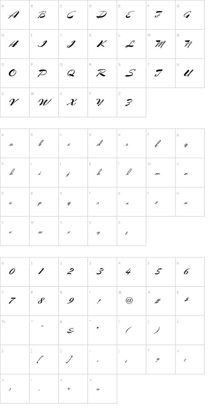 Character Map Flare-Regular Font