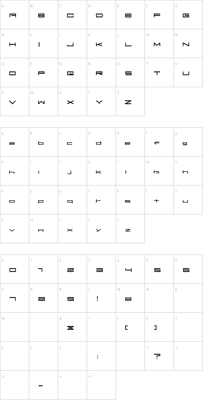 Character Map Flats Font