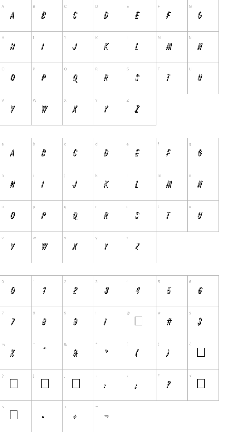 Character Map Flex SF Font