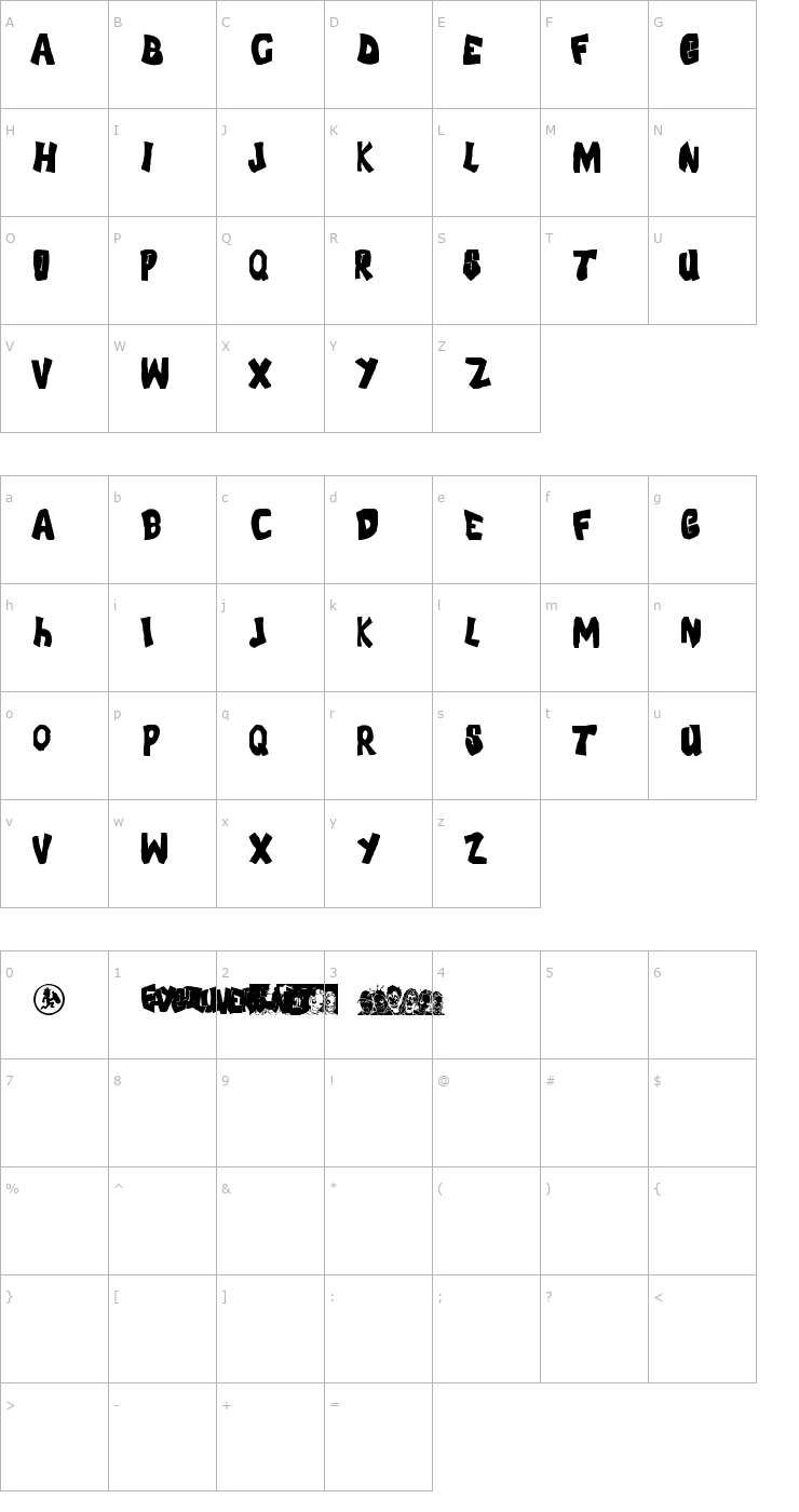 Character Map FLH-Font Font