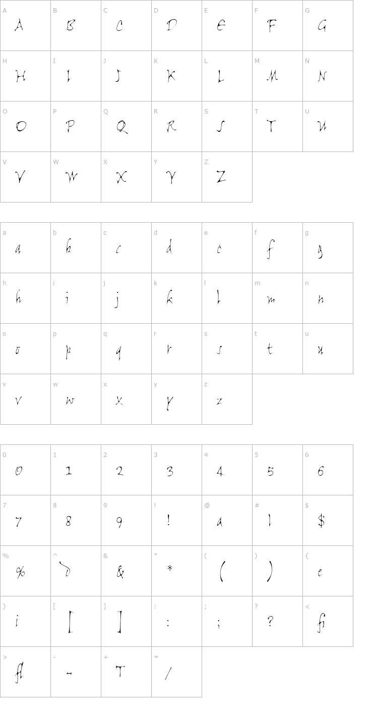 Character Map Flight LET Plain1.0 Font