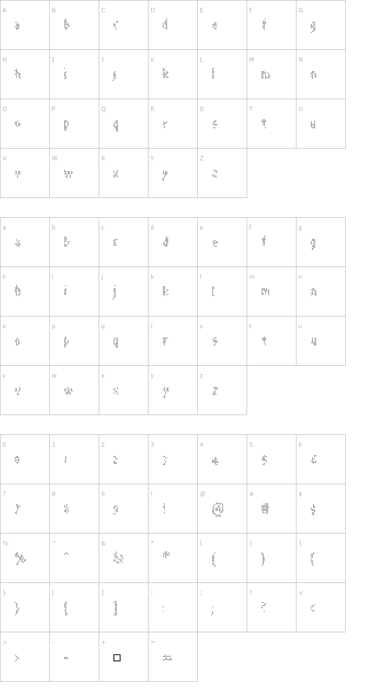 Character Map Flixel Font