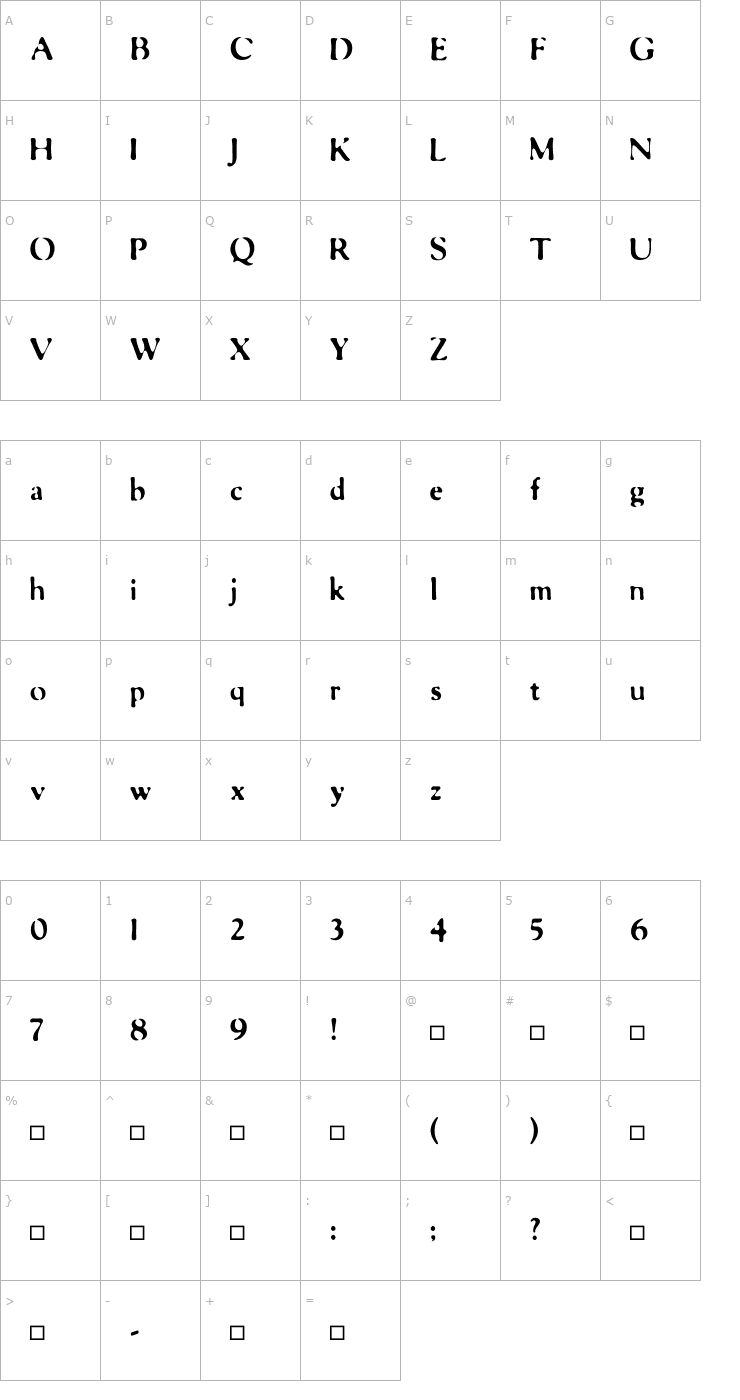 Character Map FloMotion Font