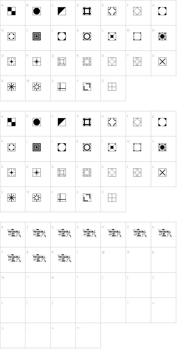Character Map Floor Tile Patterns JL Font