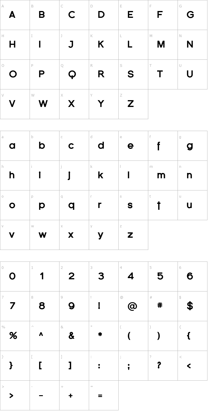 Character Map Florencesans Black Font