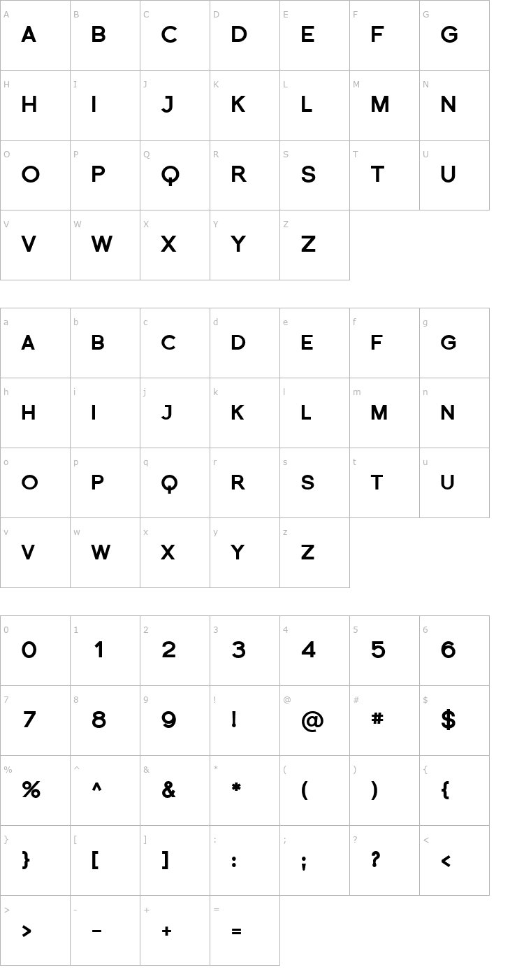 Character Map Florencesans SC Black Font