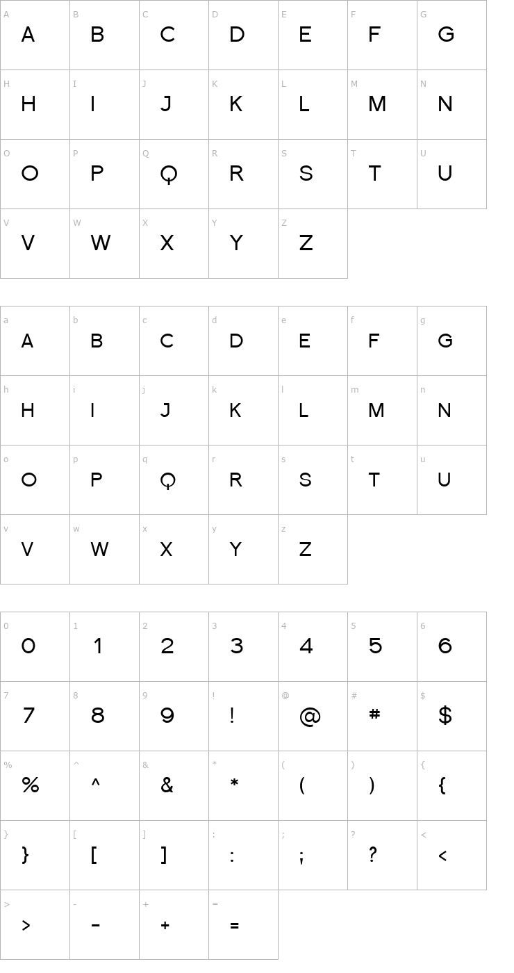 Character Map Florencesans SC Font