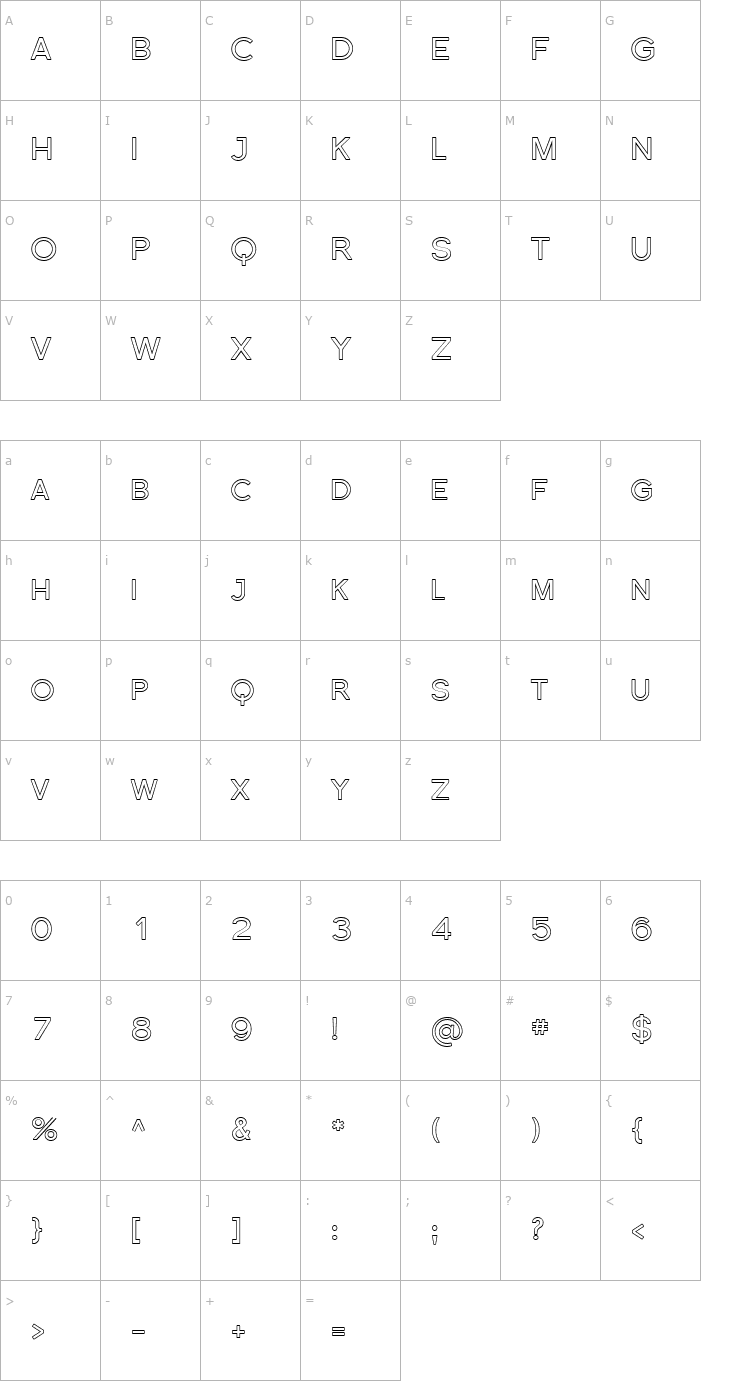 Character Map Florencesans SC Outline Font