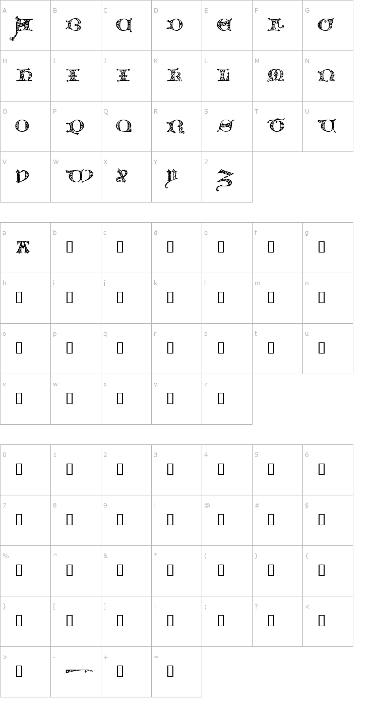 Character Map Florimel Font