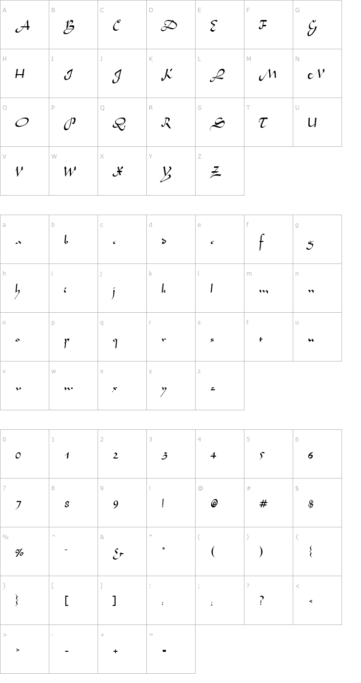 Character Map Flourish Normal Font