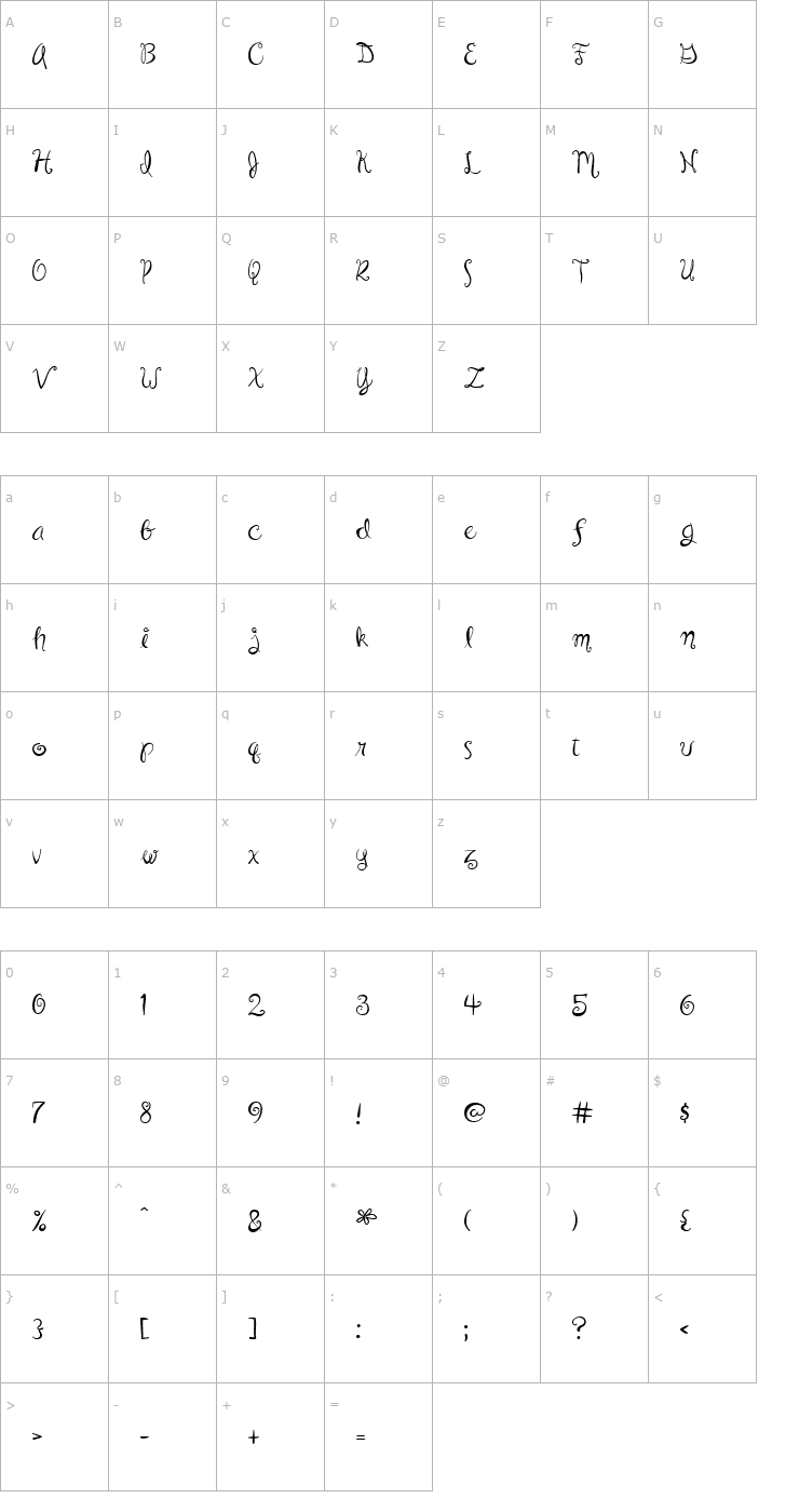 Character Map Flowerpot Font