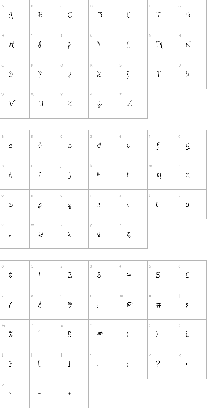 Character Map Flowerpot OTF Font