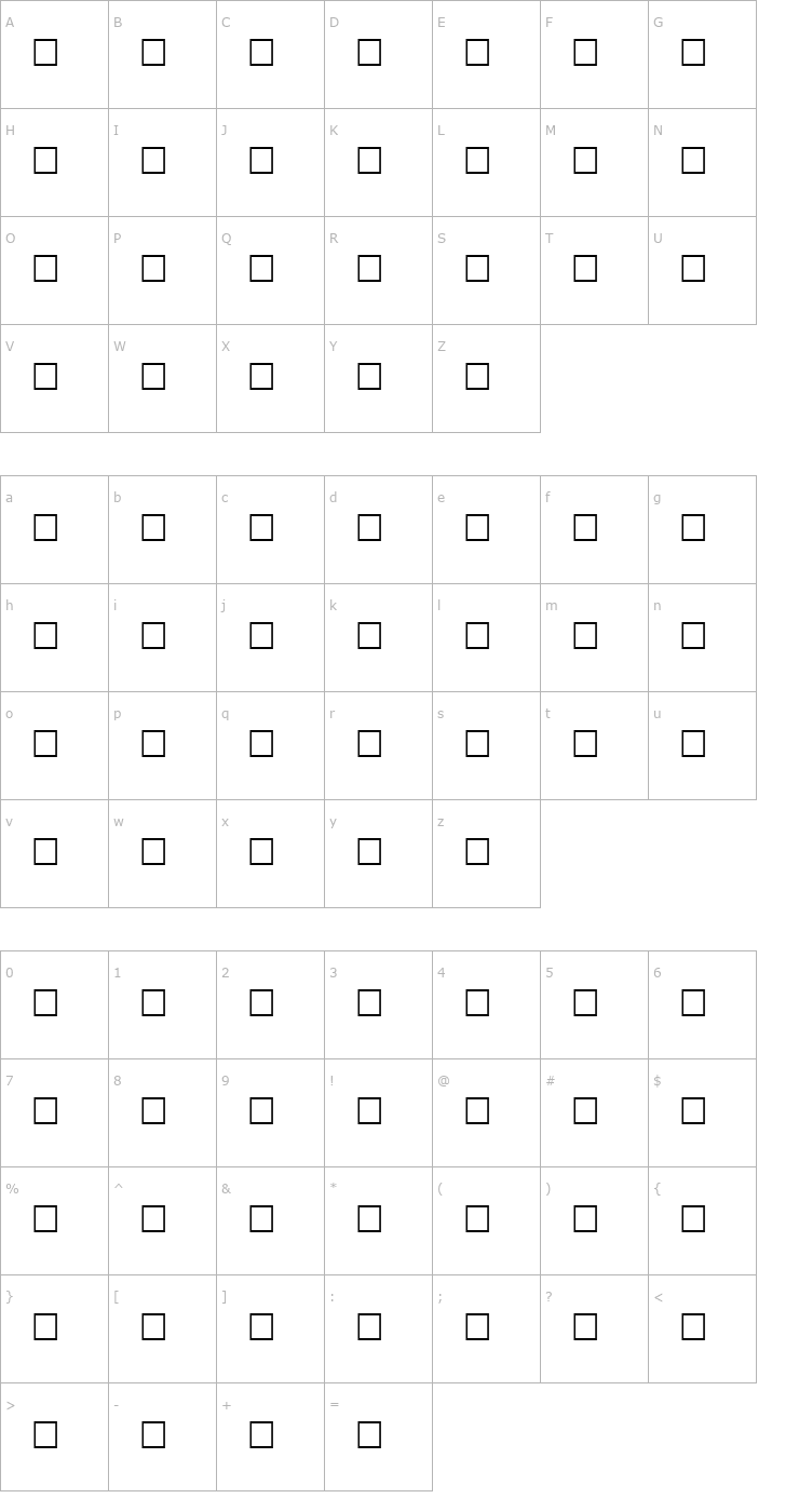 Character Map FLOYD Regular Font