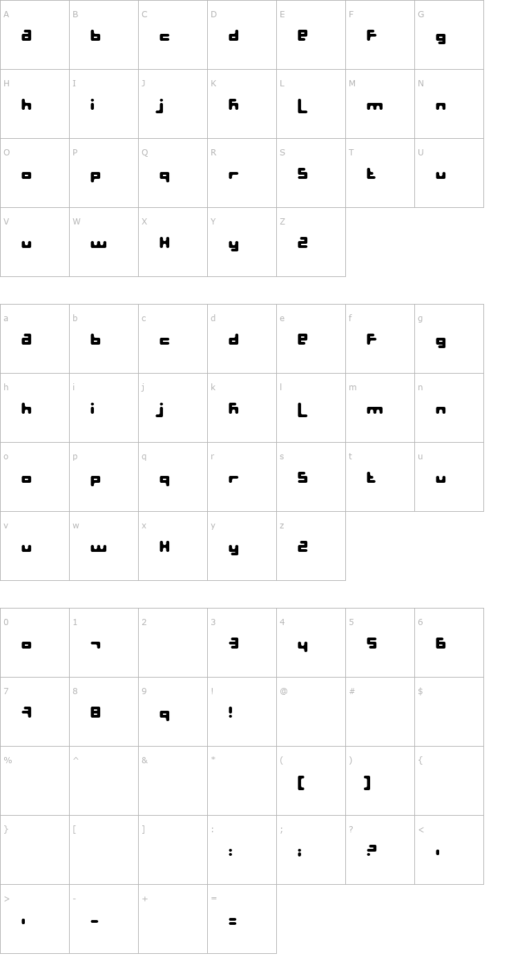 Character Map Fluffster Font