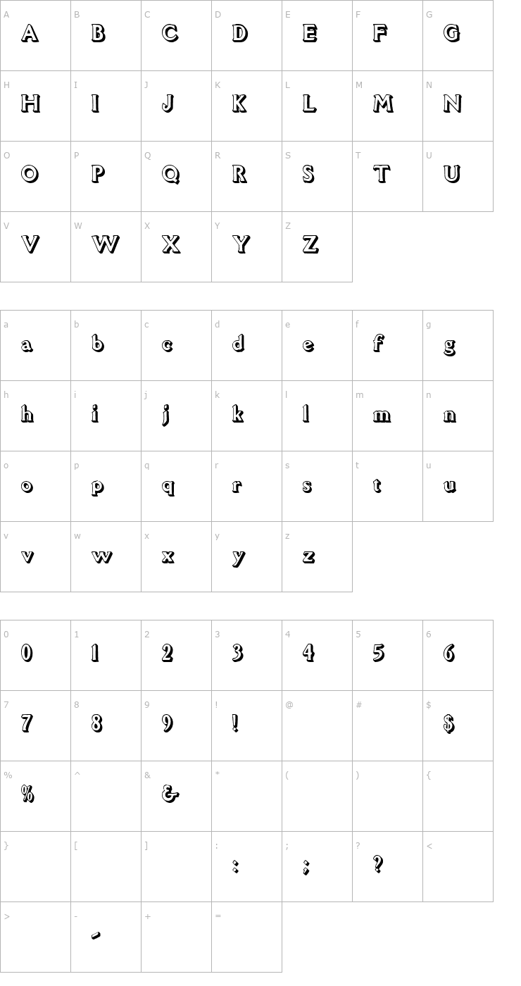 Character Map Flug Font