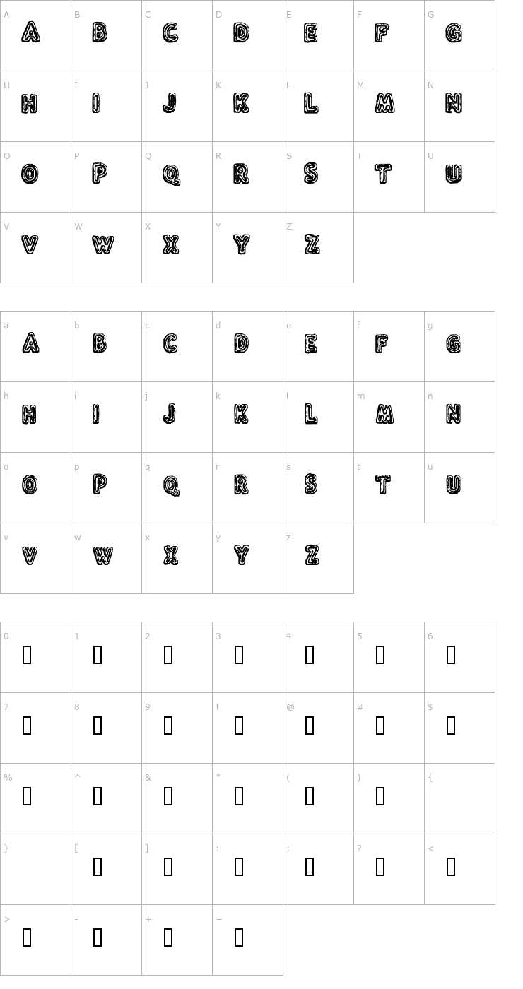 Character Map Flux Capacitor Font
