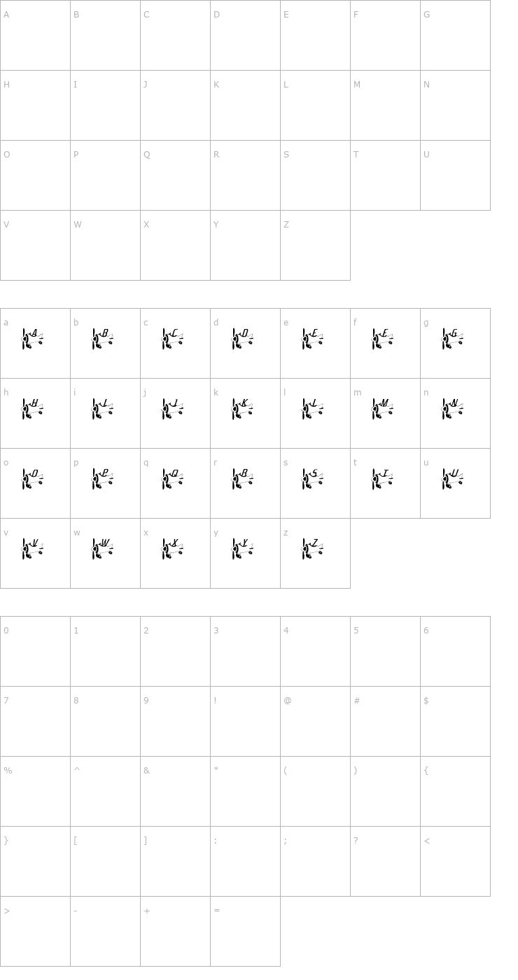 Character Map Flyaway Font