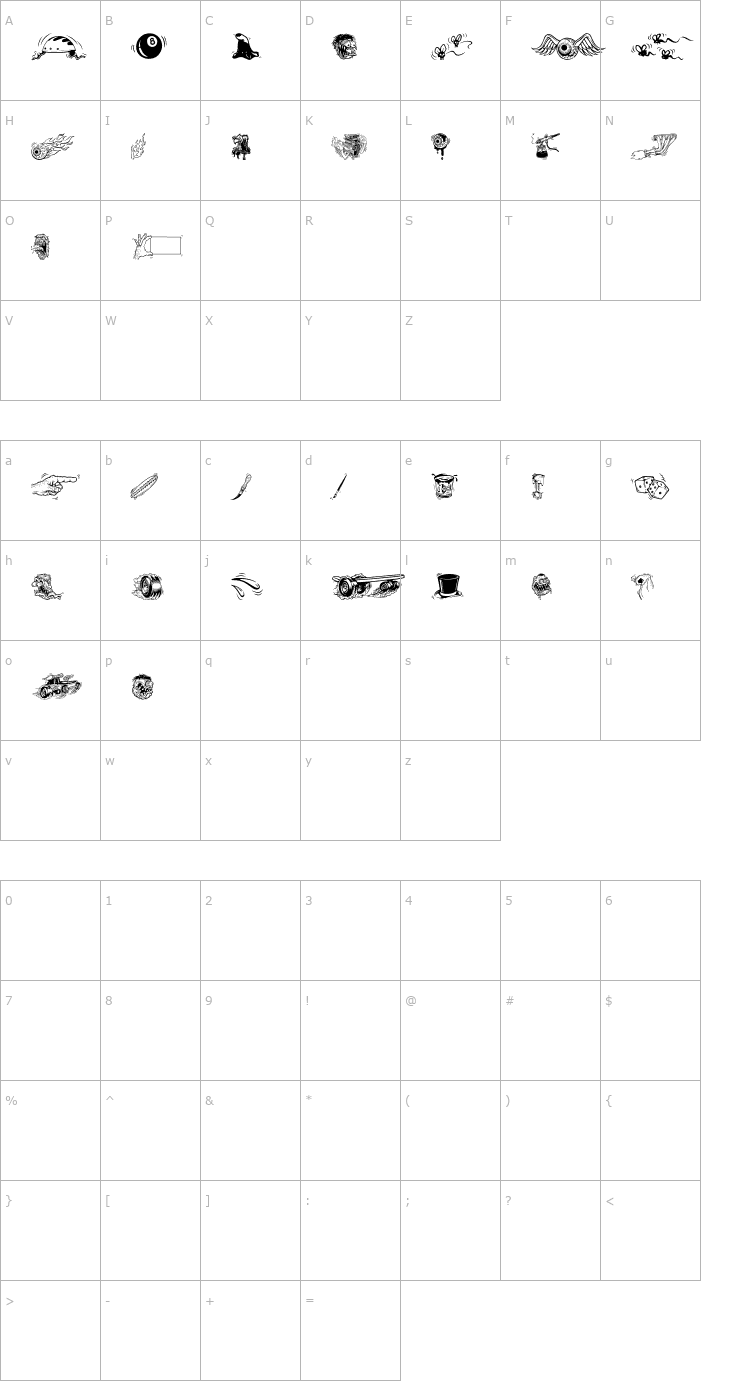 Character Map Flynn Font