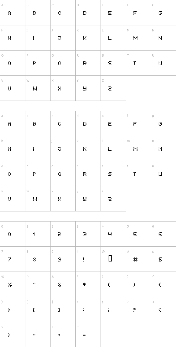 Character Map Flytningar Font
