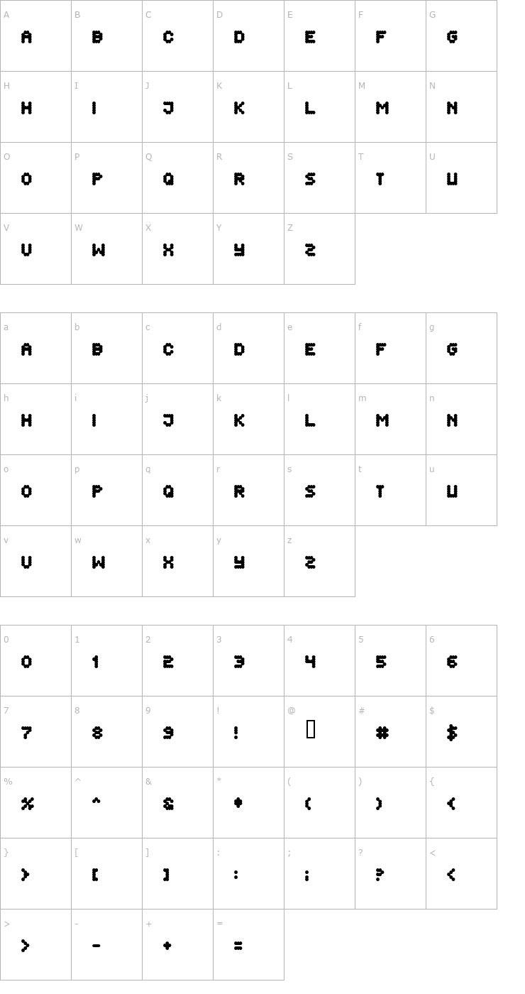 Character Map Flytningar Svulstiga Font