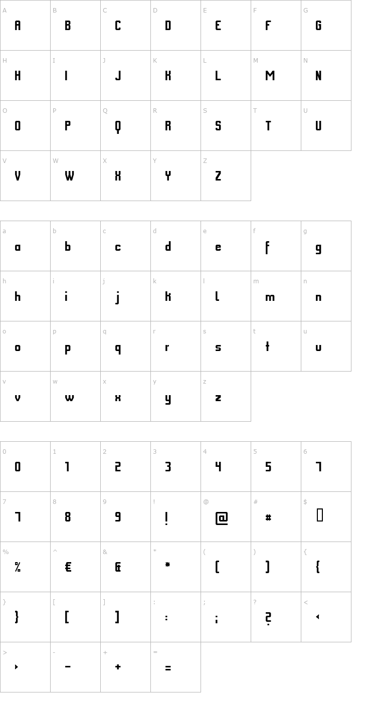 Character Map FM College Team Font