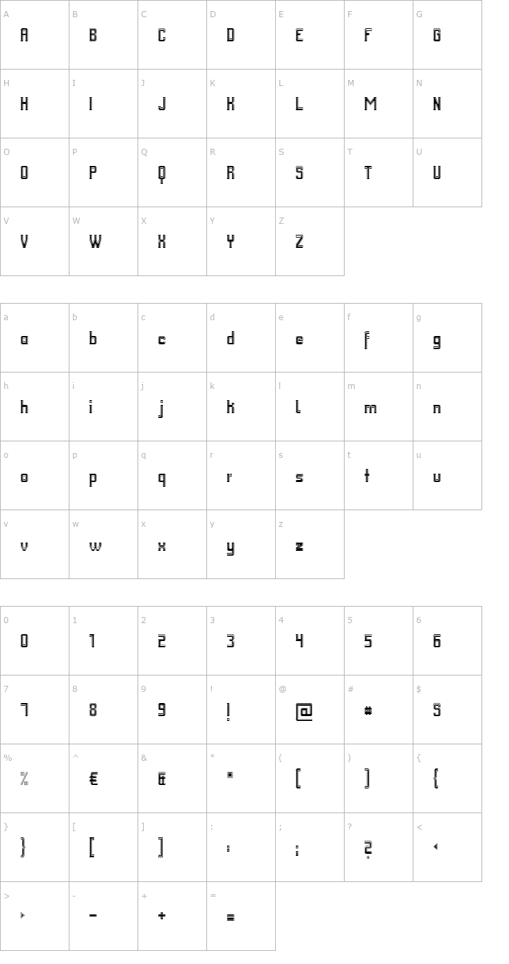 Character Map FM College Team in&out Font