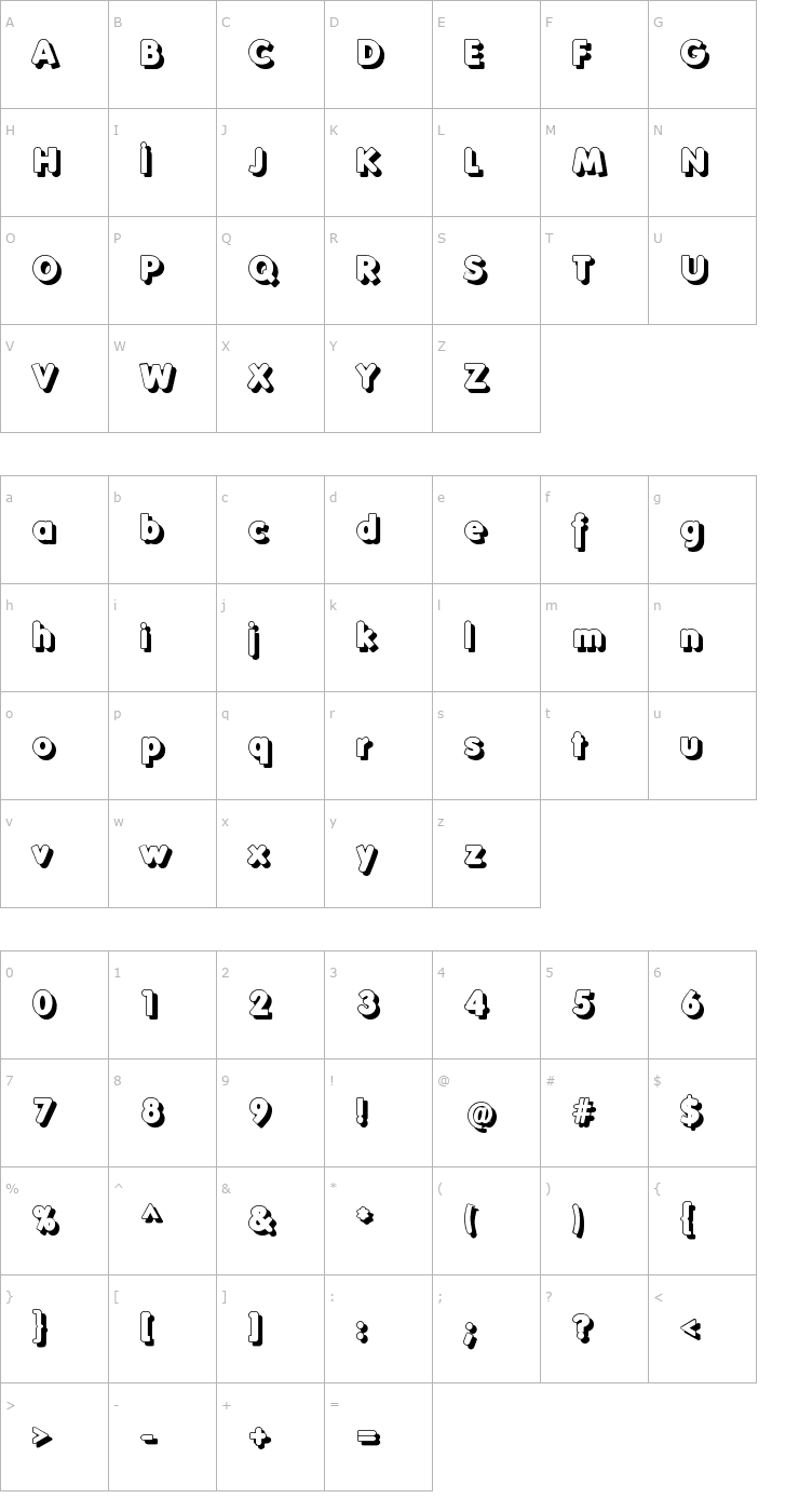 Character Map FolksShades Font