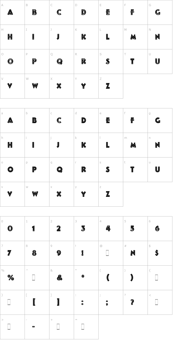 Character Map Follies Plain Font