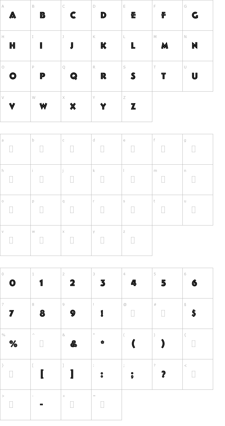 Character Map FolliesPlain Font