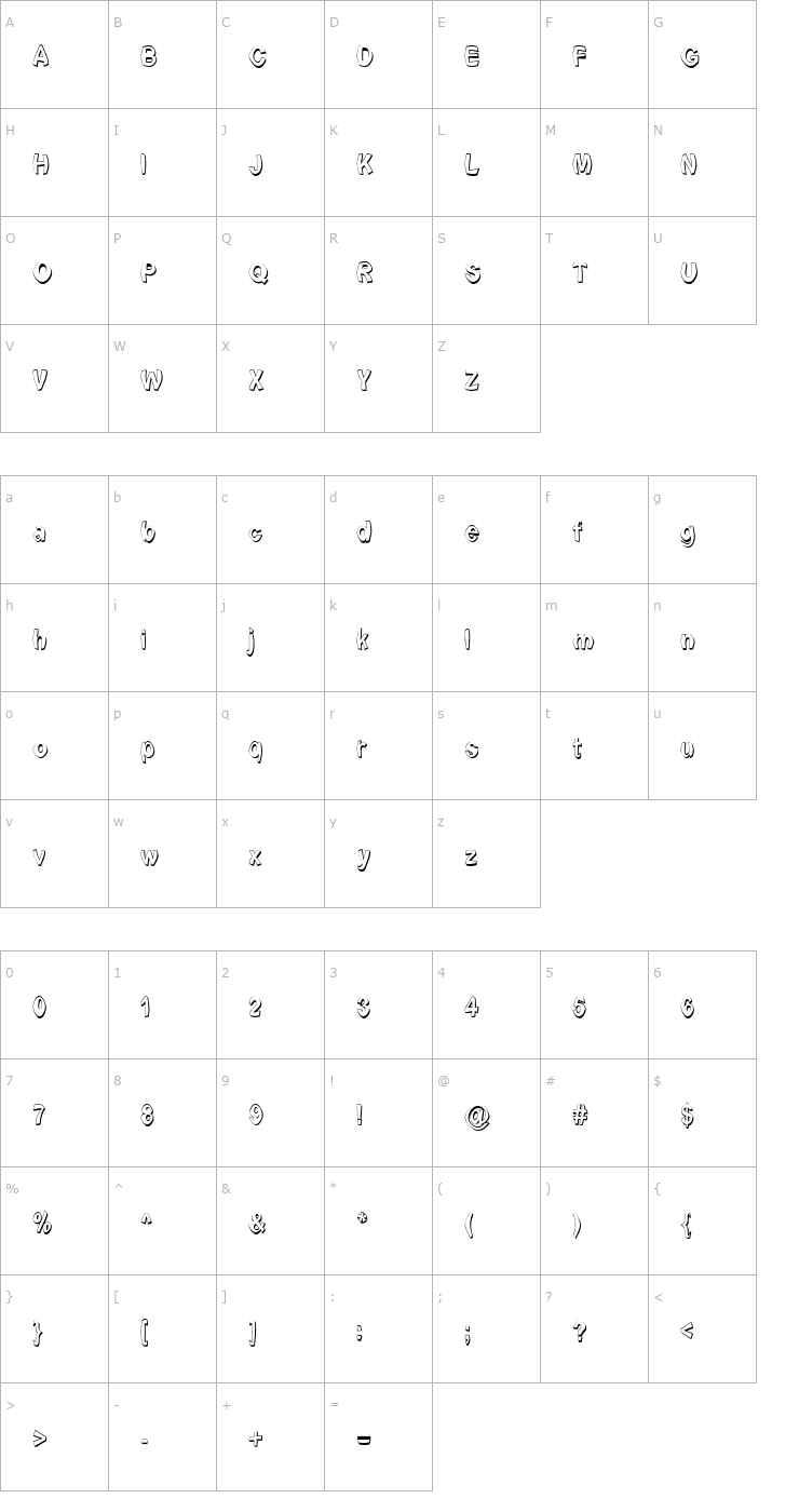 Character Map Font formerly known as FONT Font