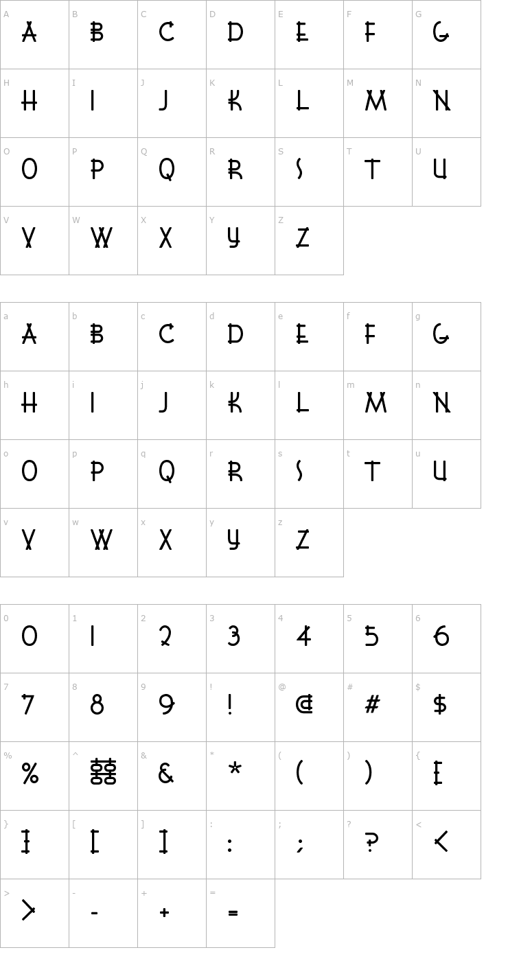 Character Map Font Shui Font