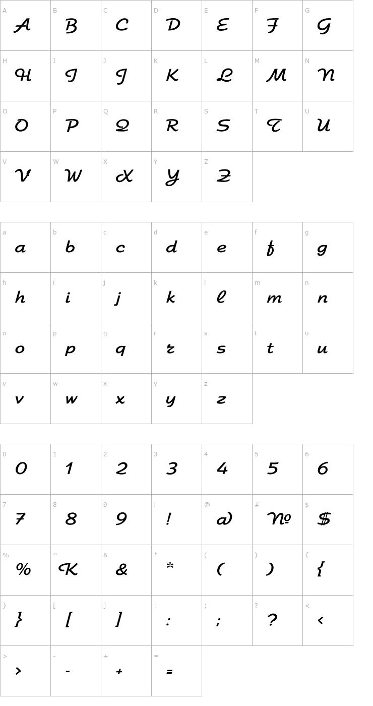 Character Map Fontella Font